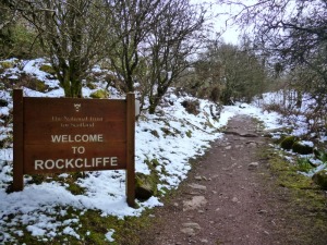 The entrance to Rockcliffe woods from Kippford